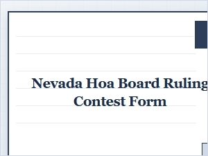 Nevada Hoa Board Ruling Contest Form Explained