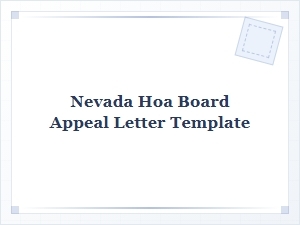 Nevada Hoa Board Appeal Letter Template for Hearings