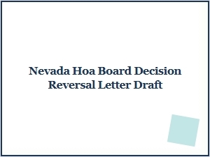 Nevada Hoa Board Decision Reversal Letter Draft Template