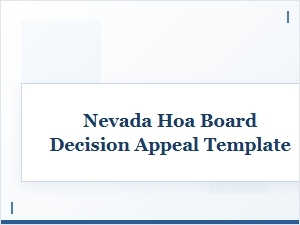 Nevada Hoa Board Decision Appeal Template